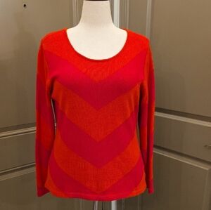 EUC Liz Claiborne Pink and Orange Chevron Sweater XL